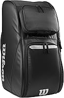 Wilson Football Player Equipment Bag Black - Durable Water-Resistant Nylon, Vented Shoe Storage, Fits Helmet Shoulder Pads Shoes 12x14x24in