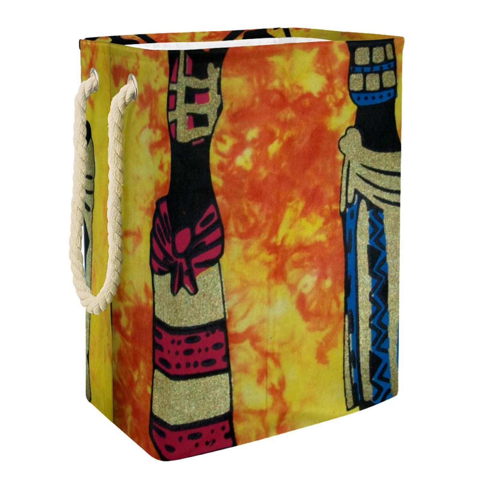 Panier à linge femme africaine imperméable de grande capacité avec poignées solides