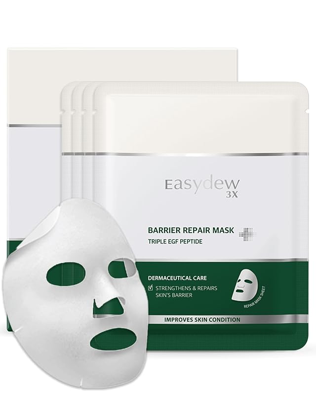 EASYDEW Máscara facial em tecido com essência cremosa, EGF, ceramidas e ácido hialurônico, pacote com 4 unidades