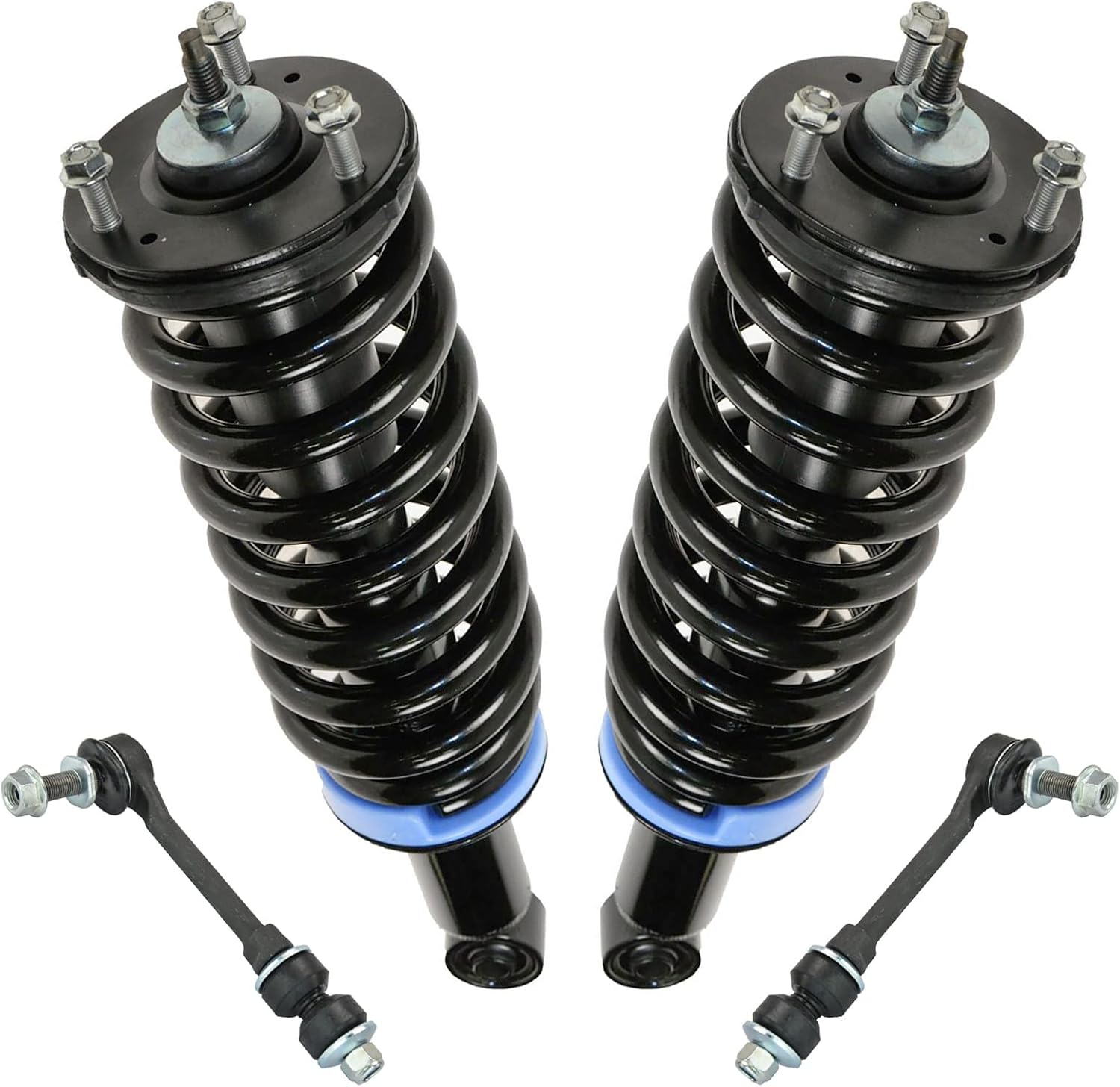 TRQ Front Suspension Kit Complete Strut & Coil Spring Assembly Sway Bar Stabilizer Link Compatible with 2001-2007 Toyota Sequoia