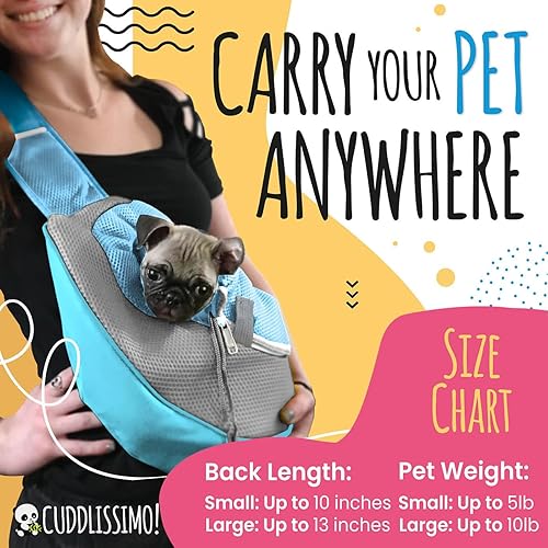 Vista 34 de Transportador de eslingas para mascotas, perro pequeño, gato, bolso portamascotas, seguro, reversible, cómodo, lavable a máquina, bolsa ajustable