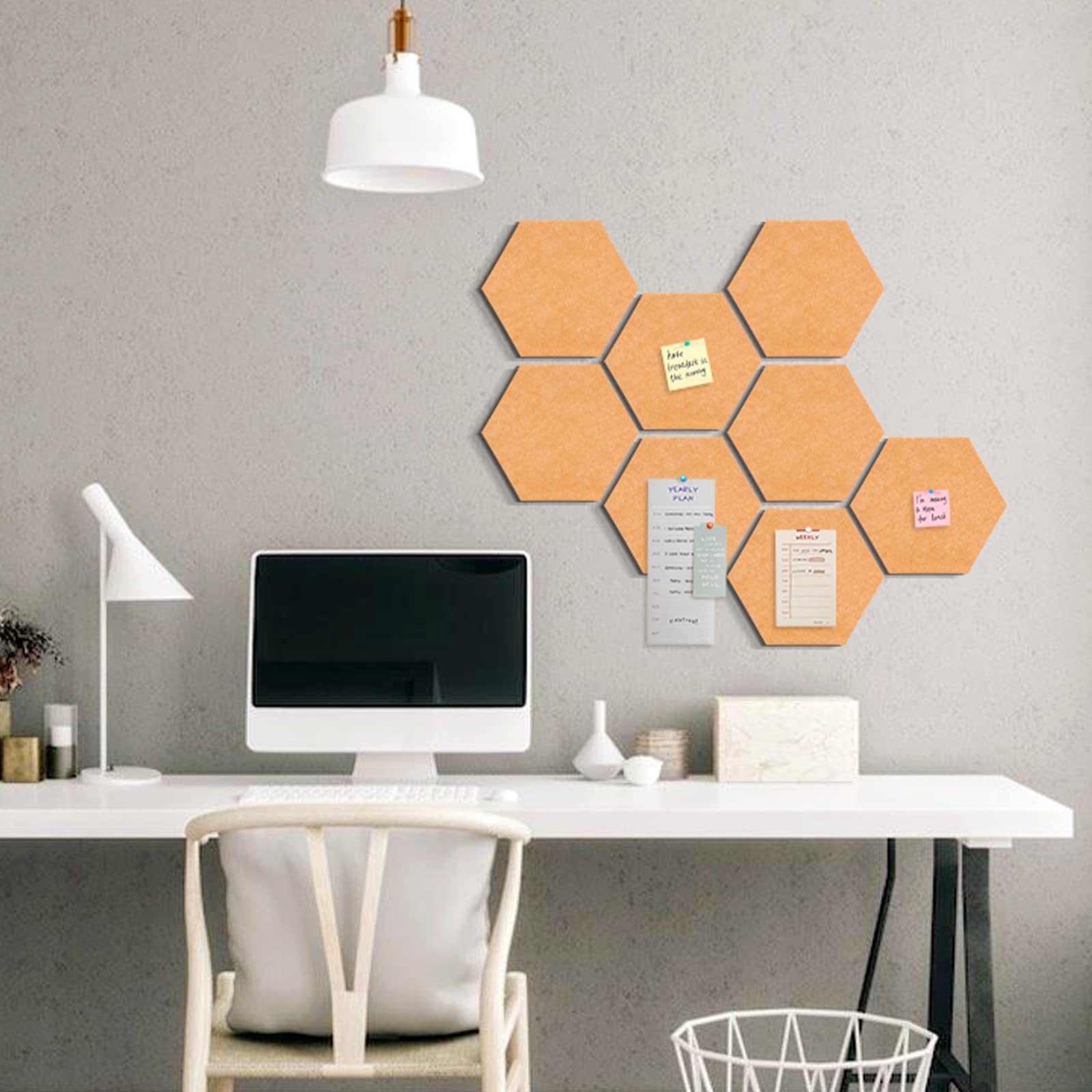 Felt Hexagon Bulletin Board with 20 Pins - Image 2