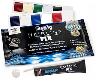 MagicEzy Hairline Fix-Professionally and Easily Touch-Up Fine Scratches and Hairline Cracks on Your Boat, Jet Ski, Yacht, Other Water Vehicles, and on Other Gelcoat & Fiberglass Surfaces-Oyster White