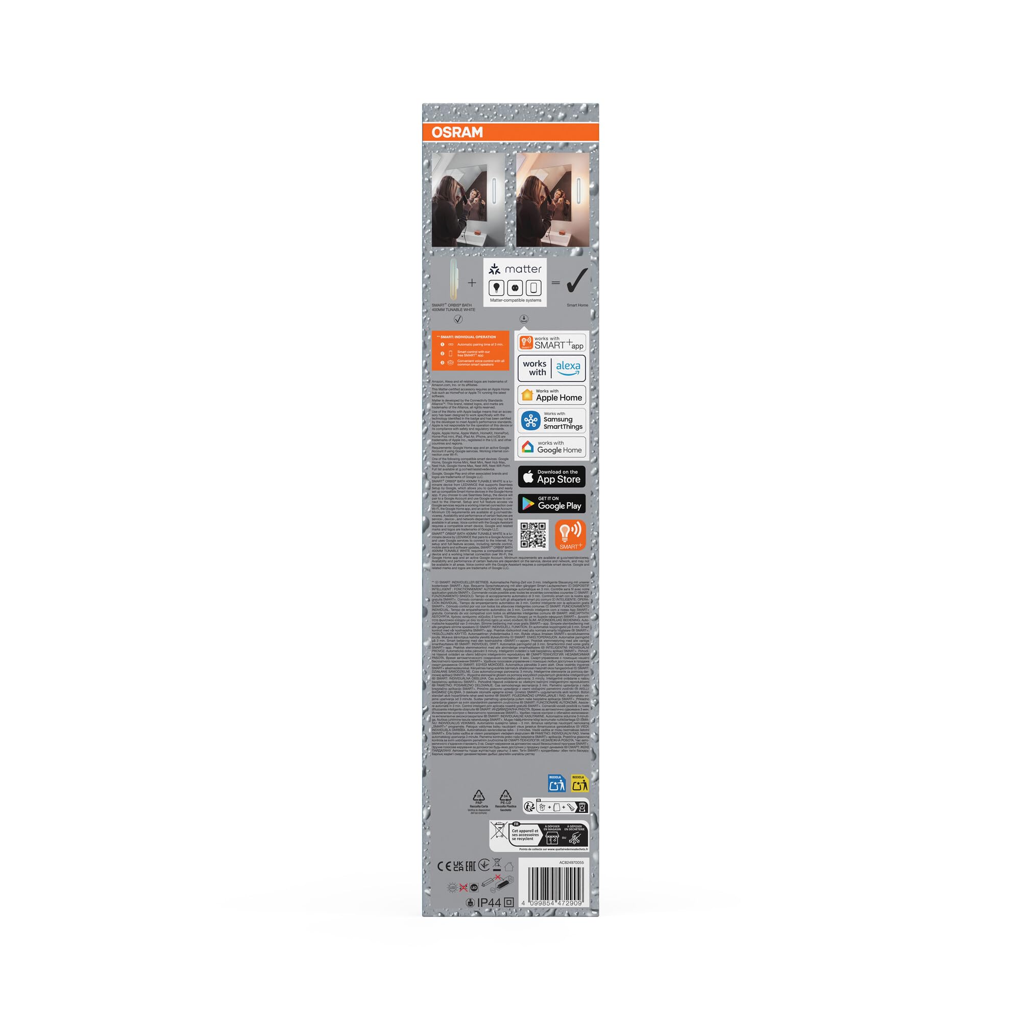 Osram SMART+ Matter Orbis LED Wandleuchte 400mm IP44