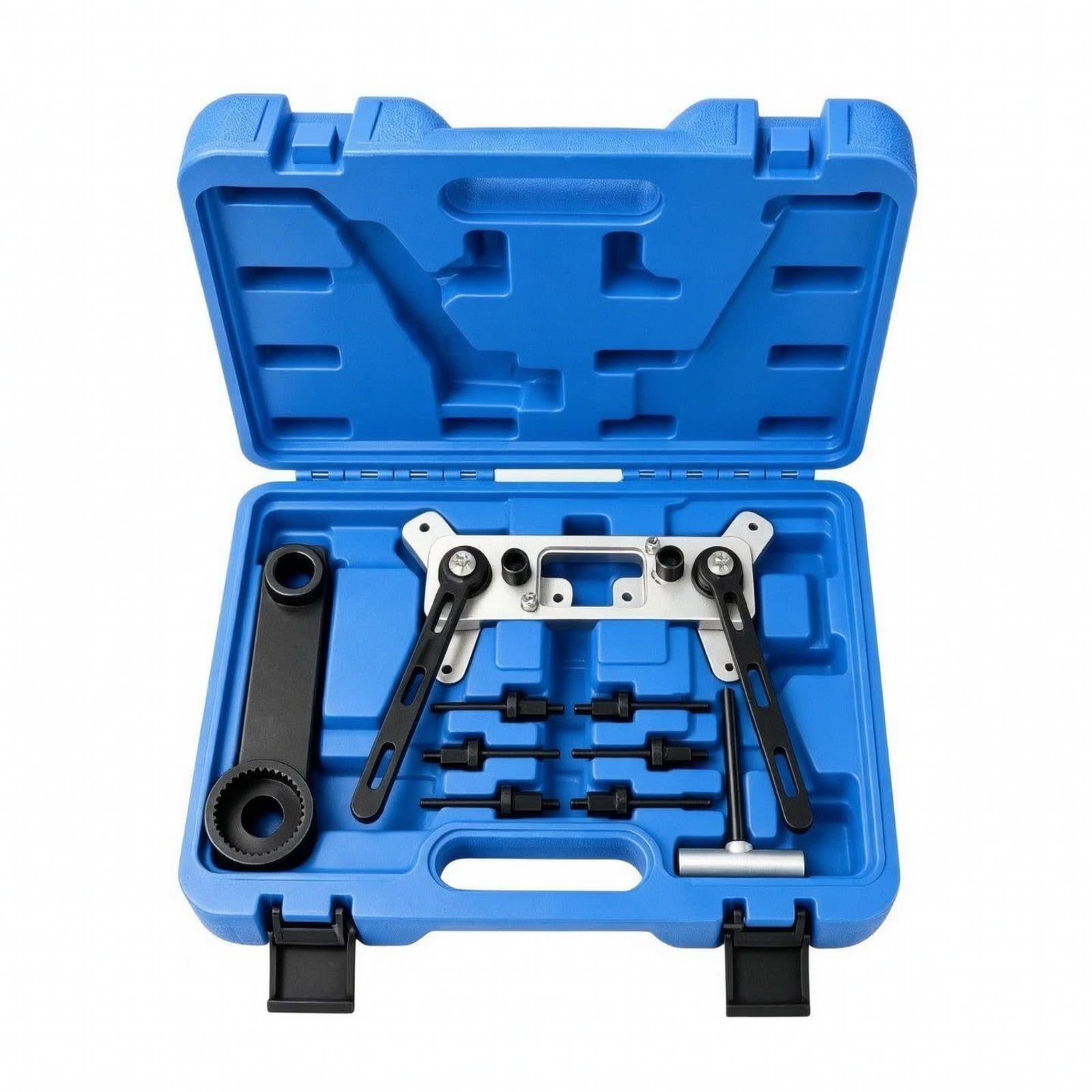 Baoblaze Moteur Fixateur Pièces Calage en Acier Soli pour Travaux Mécaniques Atelier Comprend Adaptateur Circulaire Engrenage Noir Bras Positionnement Transport