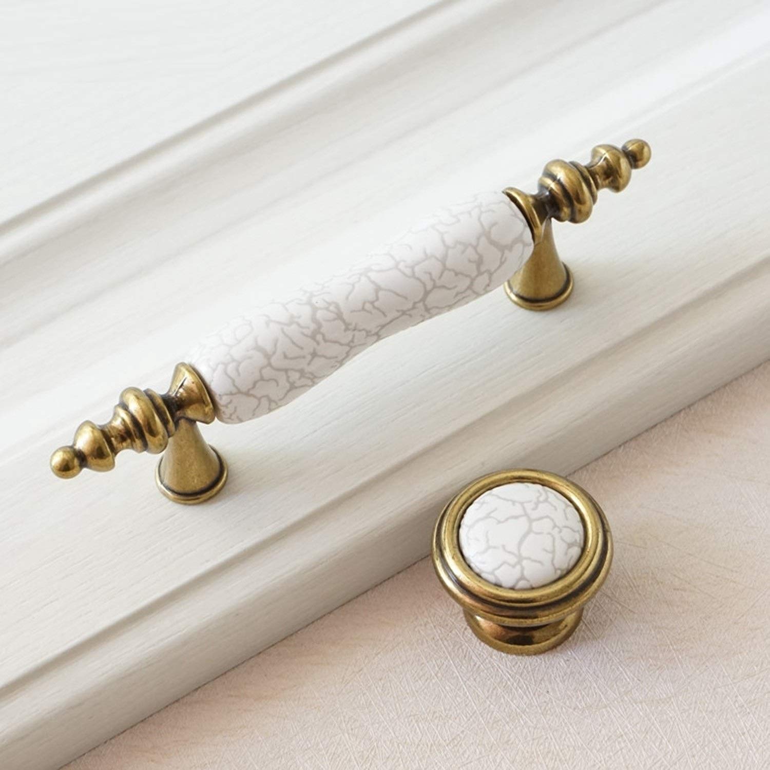 Poignée de porte, poignées de porte vintage en céramique bronze à motif de fleurs rurales pour commode, tiroirs, armoires(8