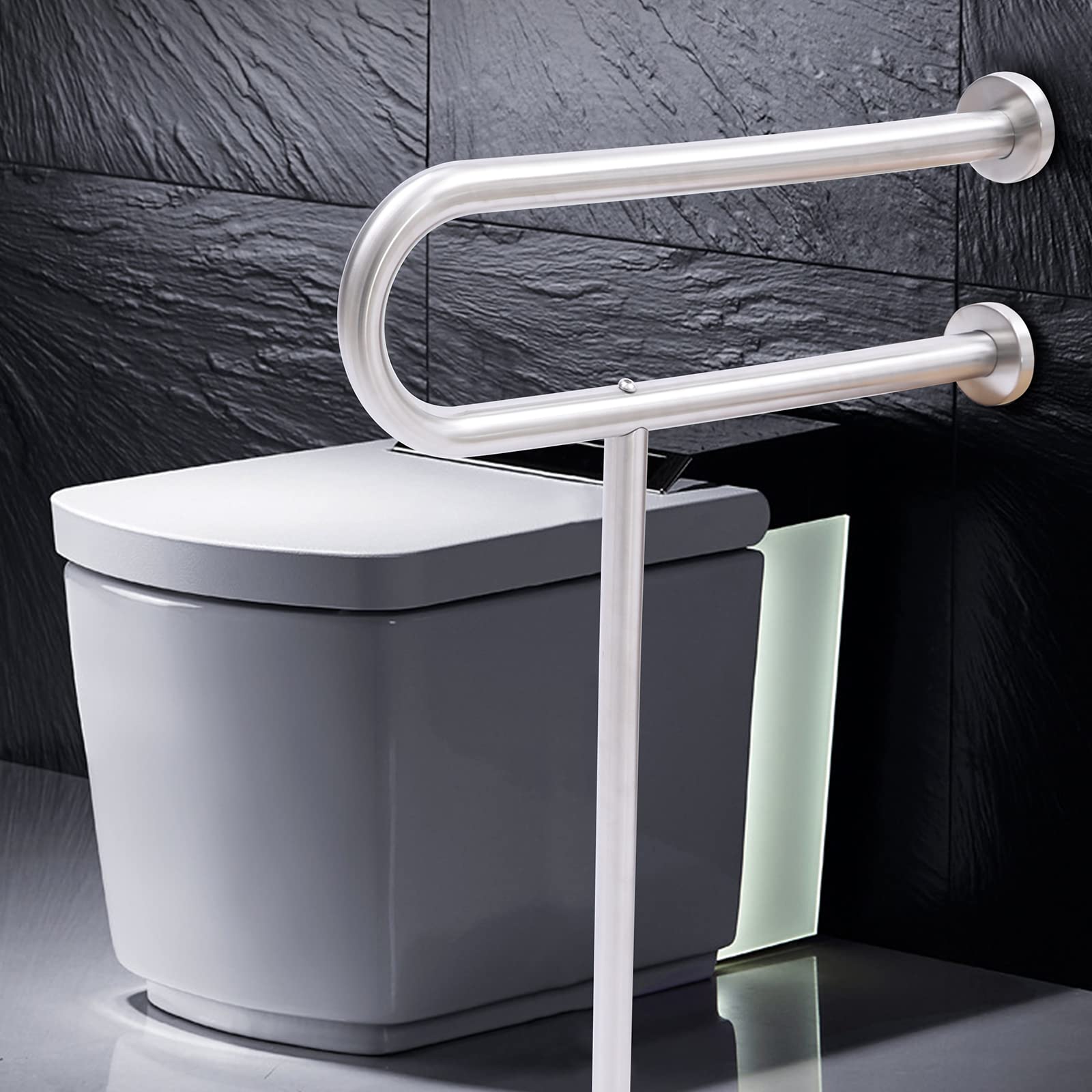 WC, mango de soporte de pared, pasamanos en forma de U, aseo, ayuda a levantarse, mango de apoyo para baño, acero inoxidable, para personas mayores, discapacitadas, embarazadas