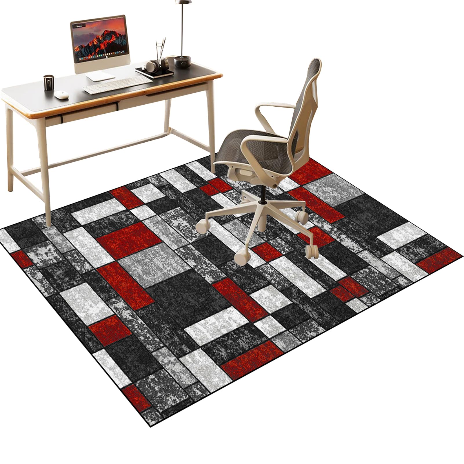 Office Chair Mat for Carpeted and Hardwood Floor, Desk Chair Mat for wooden Floors, Heavy Duty Gaming Chair Mat for Office Home, Floor Protector Mat for Rolling Chair, Computer Chair Rug 70 x 80 cm