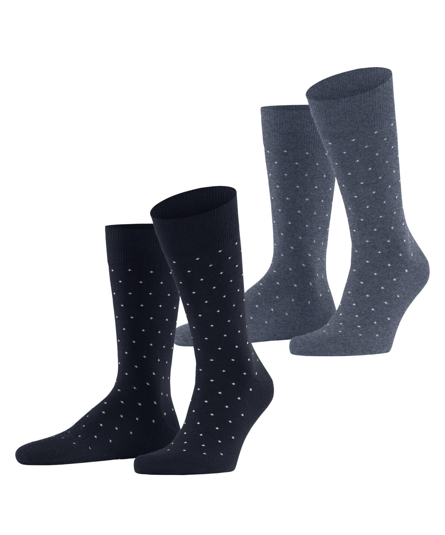 Esprit Men's Blue Mix 0020 Fine Dot Multipack M So Cotton Patterned 2 Pairs Socks, 5.5-8
