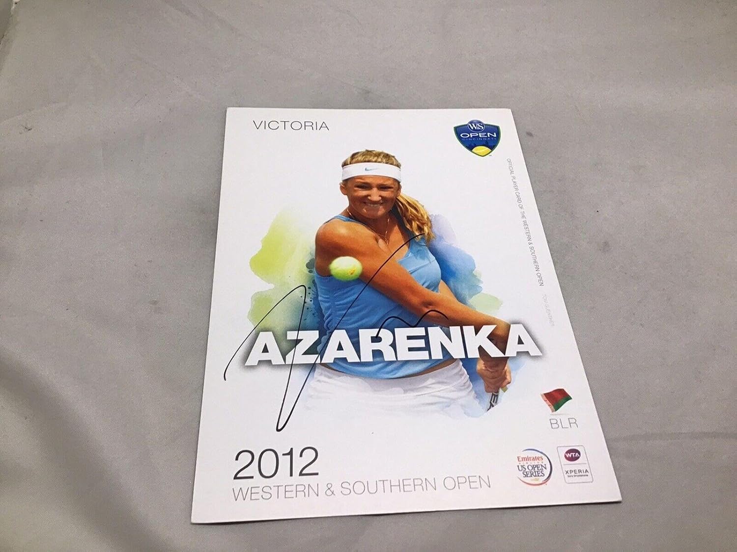 Victoria Azarenka Signed 2012 W&S 5x7 Player Card Autographed Beckett BAS COA 1A - Autographed Tennis Cards
