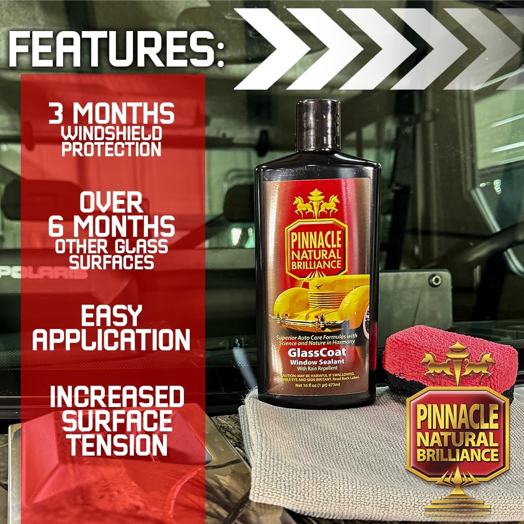 PBMG SONAX Pinnacle Glass Cleaner Combo | Complete Glass Cleaning Kit for Vehicles & Home | Streak-Free Shine on Windows, Mirrors, & Shower Doors | Professional-Grade, Easy to Use | SON-338400-AZBN