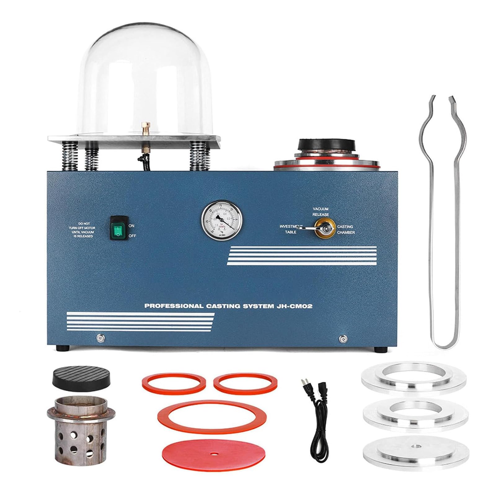 Combo profesional de fundición al vacío de 2 litros y soldador por puntos de 3 CFM, máquina de fundición de cera perdida de joyería con equipo de refinación y fusión de metales preciosos de alta
