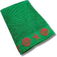 Toalha de Praia Piscina Banhão 80cm X 1,60m Algodão Macia 420g/m² (Verde)