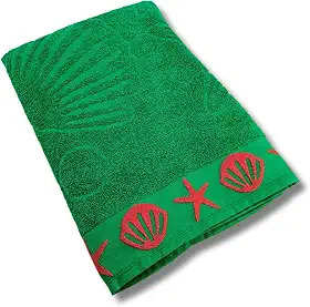 Toalha de Praia Piscina Banhão 80cm X 1,60m Algodão Macia 420g/m² (Verde)