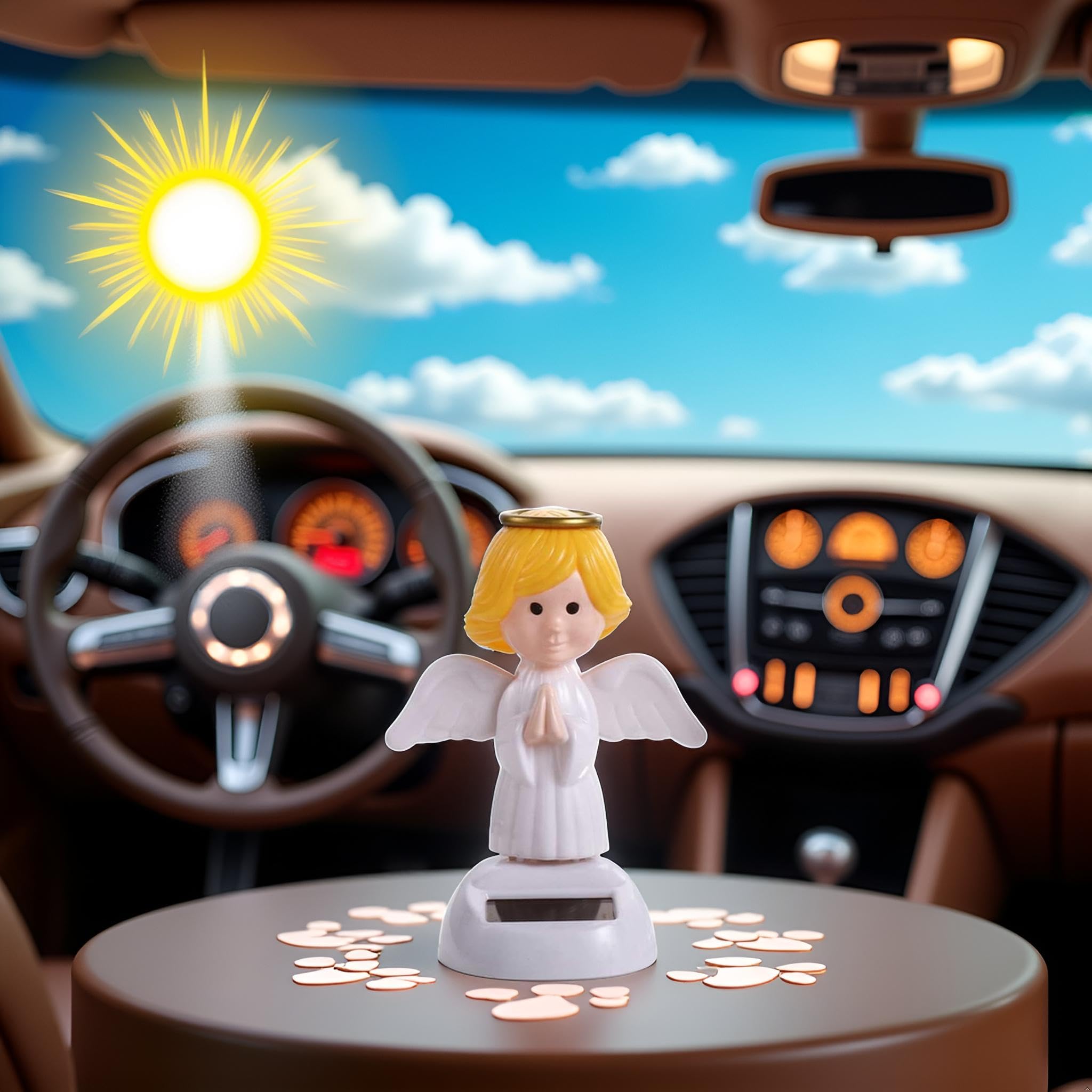 Photo 1 of 1Pc Solar Powered Dancing Toys,Angel Solar Dancing Figures,Solar Powered Shaking Hand Doll Toys,for Car Decoration Window Car Dashboard Automotive Interior Accessorie Solar Power Kits Toys and Games