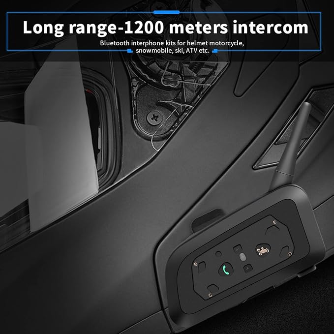 Intercomunicador Bluetooth para Moto Tbest V6 Pro 6 Riders miniatura 8