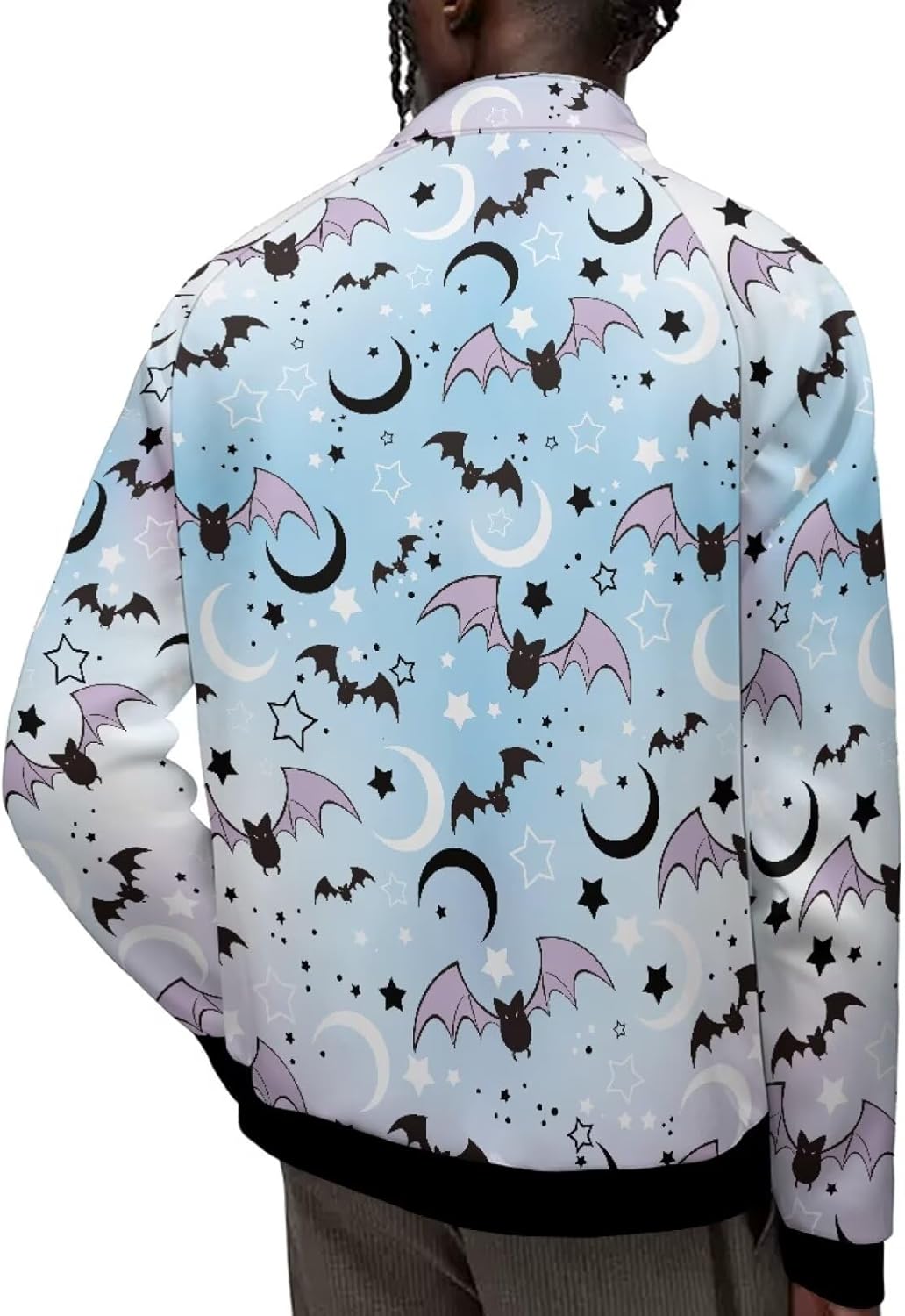 Forchrinse Galaxy Starry Space Mens Zip up Fleece Sweatshirt Light Sport Track Jacket Bomber Cardigan Fall Spring Coat
