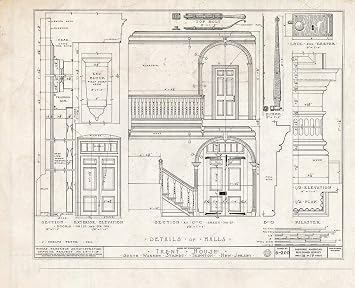 Historic Pictoric Blueprint HABS NJ,11-Tret,6- Sheet 18 of 19 - Trent House, 15 Market Street Changed from 539 South Warren Street, Trenton, Mercer County, NJ 14in x 11in