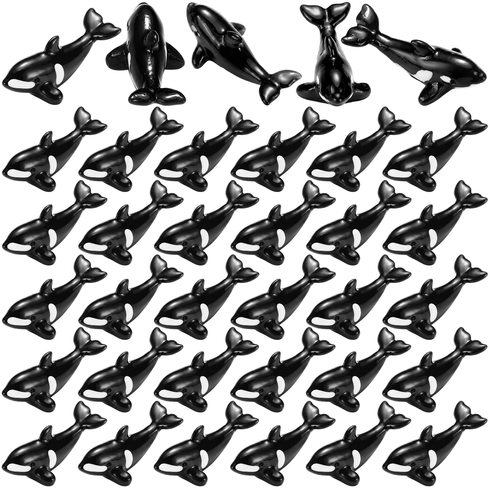 AceOrbit 50 Pcs Mini Orca Figurines Resin Animals Sculptures