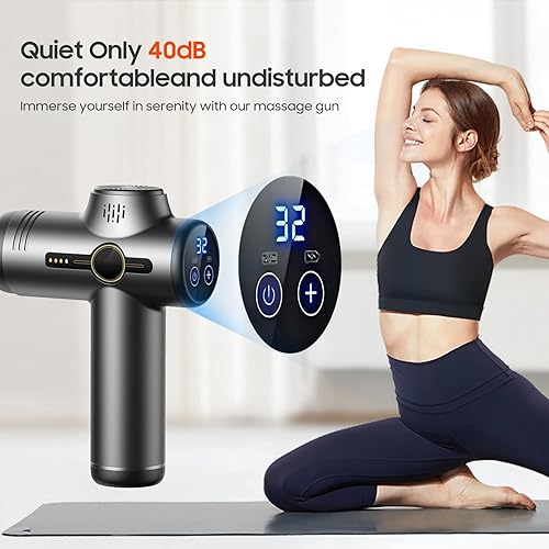 Miniatura 5 de Pistola de masaje con calor, mini pistola de masaje, herramienta portátil de mano para aliviar el dolor muscular y recuperación, compacta y