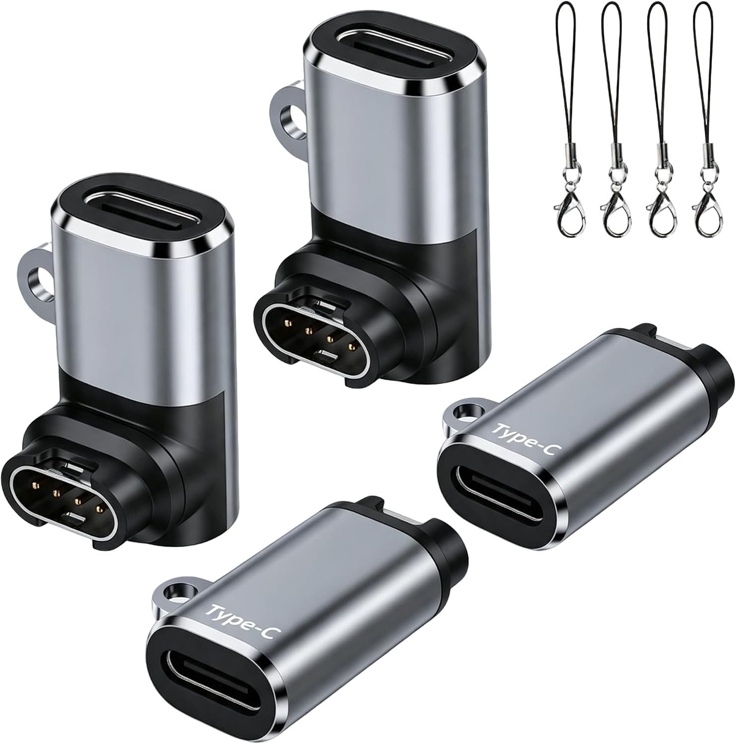 USB C Garmin Watch Charger Cable Adapter 4-Pack, Cable Adapter (gray)
