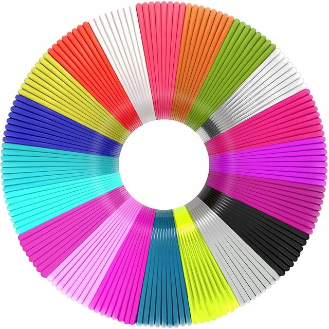 3D Pen Filament Refills PLA, 20 Colors, 5m Each Total 100m, 1.75mm 3D Printing Pen Filament,No Smells Filament for Most Intelligent 3D Pen