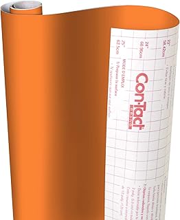 Con-Tact Brand Creative Covering, Self-Adhesive Shelf Liner, Multi-Purpose Vinyl Roll, Easy to Use and Apply, 18'' x 16', Orange