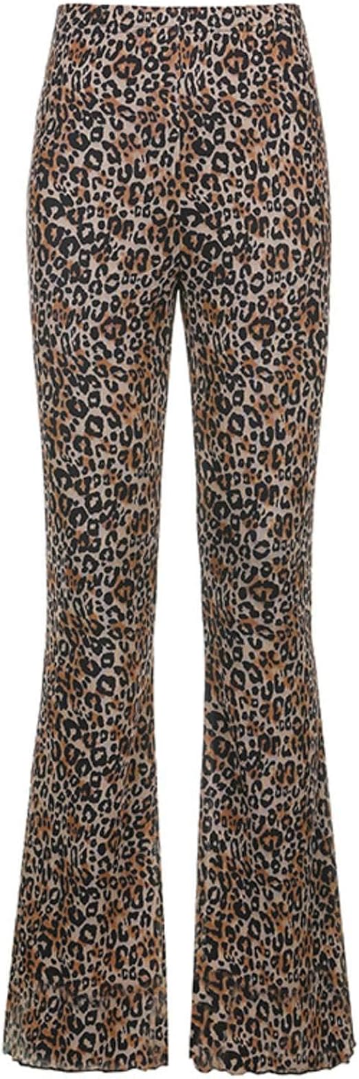 Animal Leopard Print Sexy Hosen Damen Eng anliegende Hose mit hoher