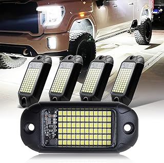 Nicoko 4Pods Pure White 72 LEDs SMD Chips 72w High Power Rock Lights Super