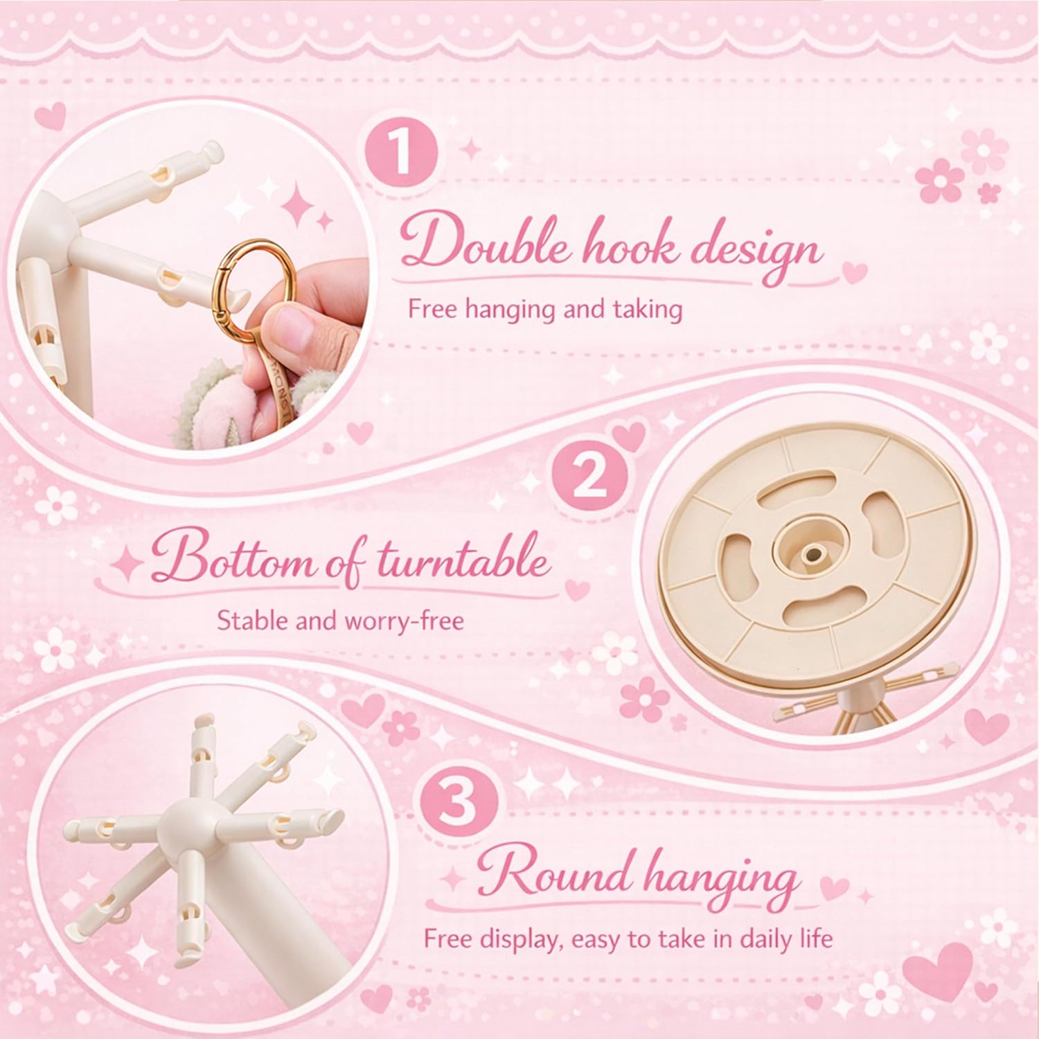 Transparent Rotating Display Box - Clear Dustproof Stackable Blind Box Holder Display Case for 5.9-6.7 inch Doll Keychains All-Round Display (NO Dolls)