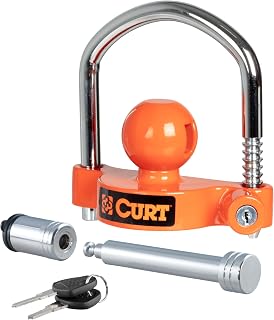 CURT 23092 Hitch & Coupler Lock Set, Fits 2" or 2-1/2" Receivers, 1-7/8" to 2-5/16" Couplers