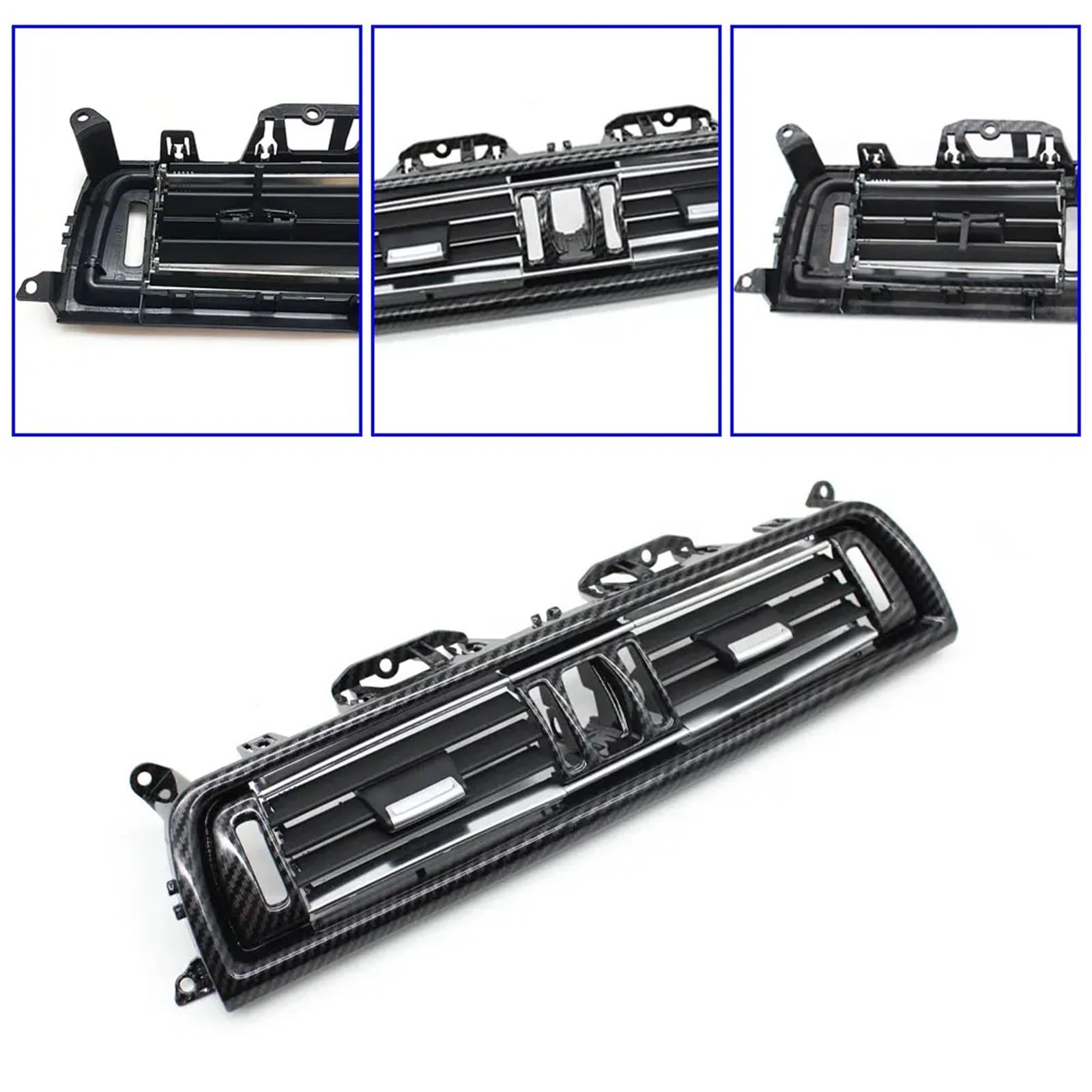 Kratka nawiewu klimatyzacji Przednia kratka nawiew Pasuje do BMW serii 5 F10 F11, konsola środkowa, chromowany panel wylotu powietrza, osłona kratki 64229166891