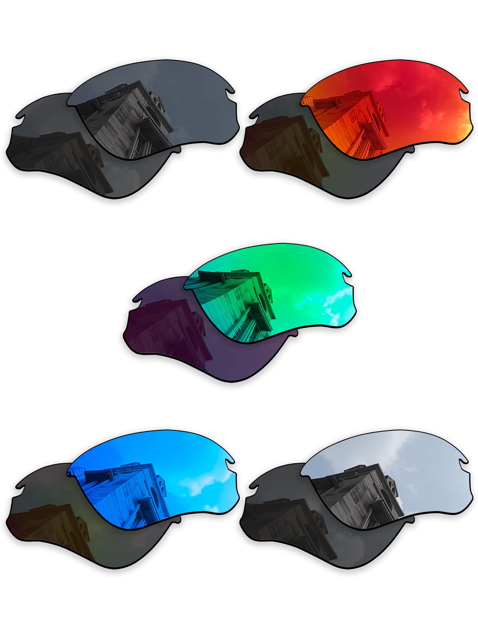 5 paia di lenti polarizzate di ricambio per occhiali da sole Oakley Flak Draft OO9364, antigraffio e resistenti agli urti