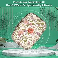 Vista 2 de Pastillero con espejo Hion retro de 2 compartimentos, pequeño estuche de píldoras para bolso o bolsillo, bronce rectangular, para vitaminas, aceite