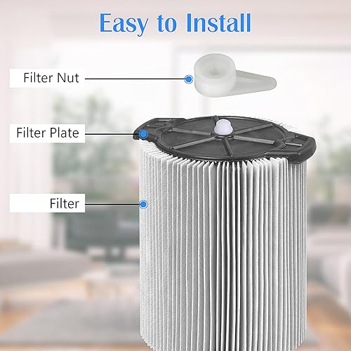 Miniatura 4 de 4 tuercas de placa de filtro de aspiradora 73316, repuesto de tuerca de filtro de aspiradora para aspiradora en seco y húmedo compatible con