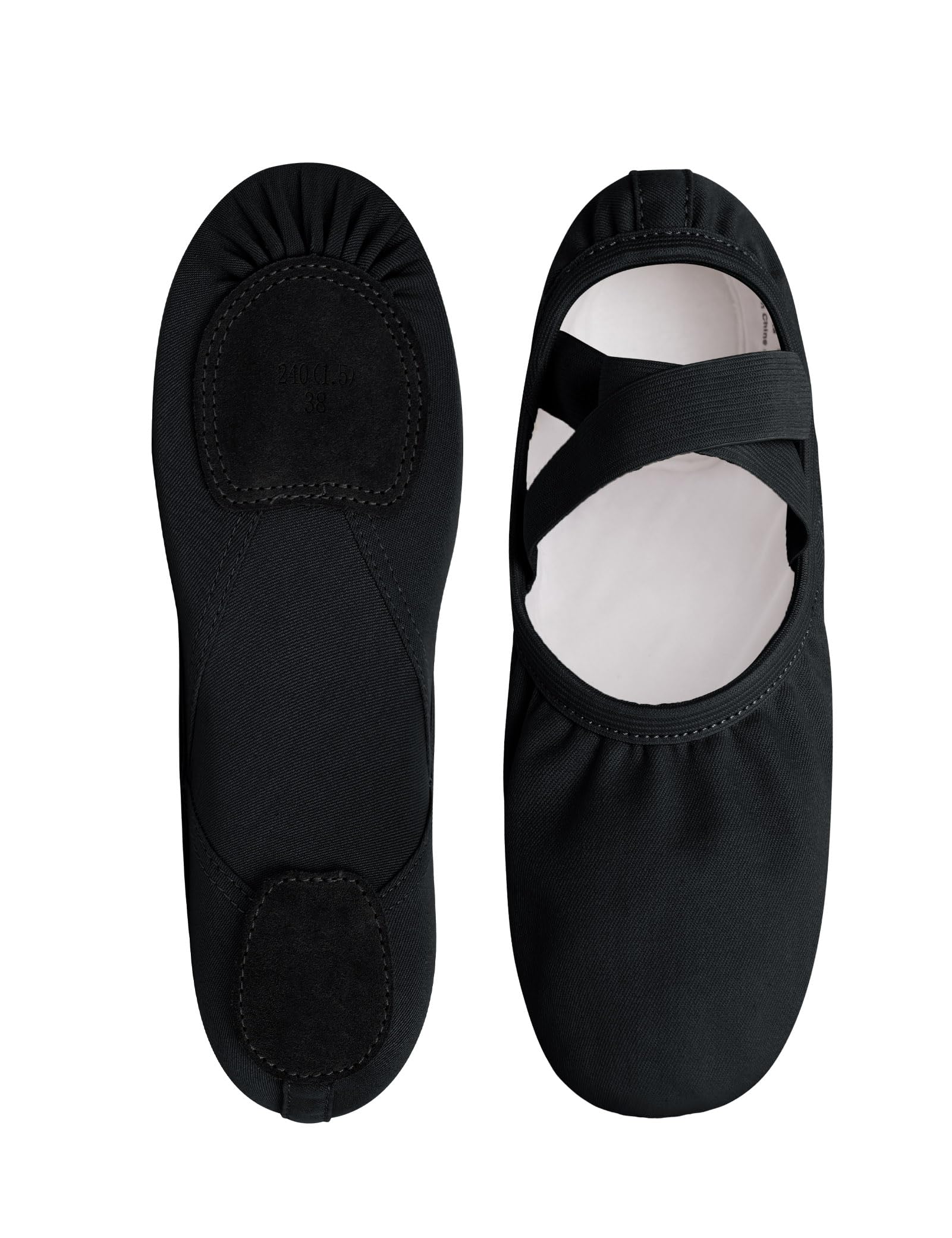 Dayrose Women Ballet Shoes, Women Ballet Slippers for Dance Black