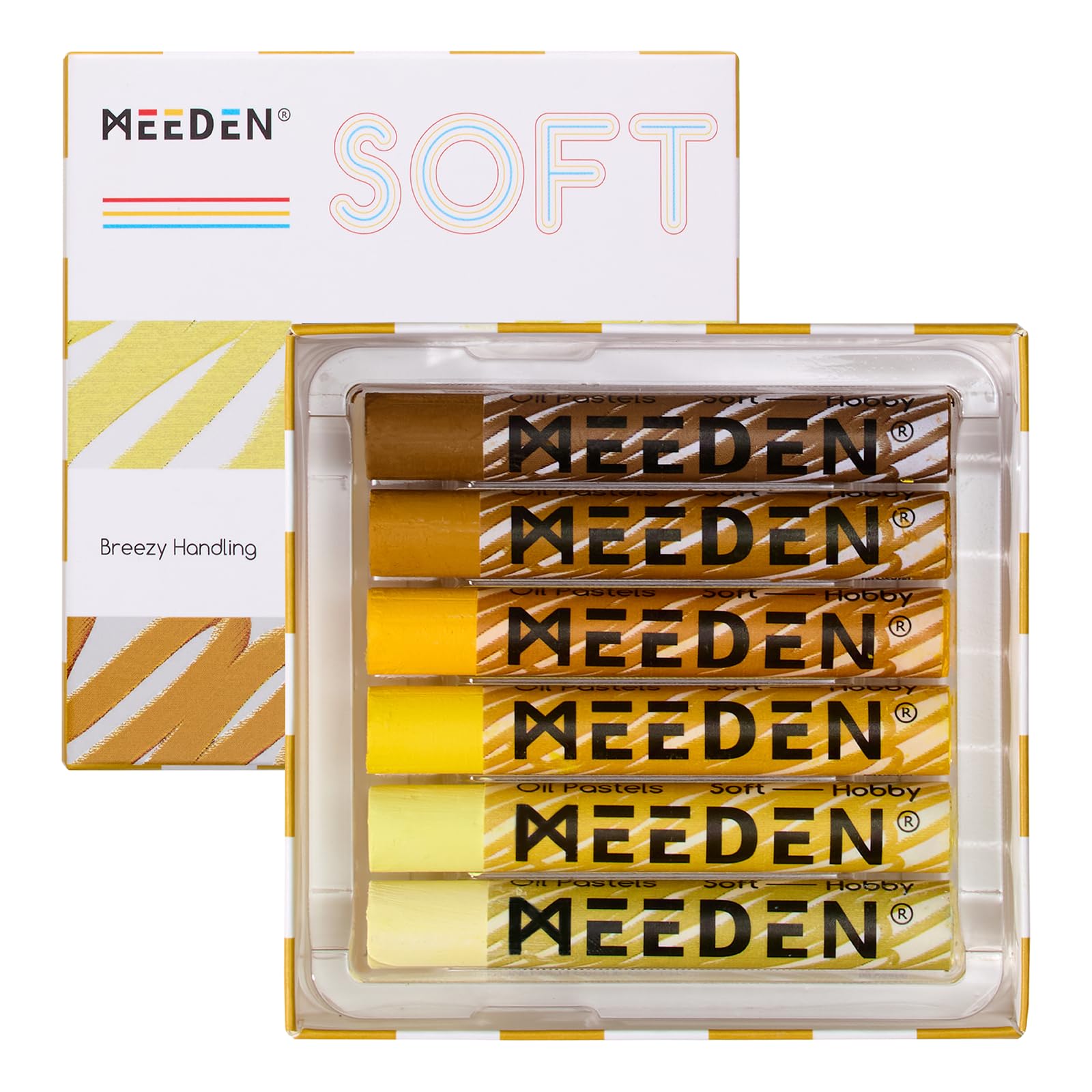 MEEDEN Soft Yellow Oil Pastels: 6 Pcs Oil Pastels for Artists Beginners โ image 1