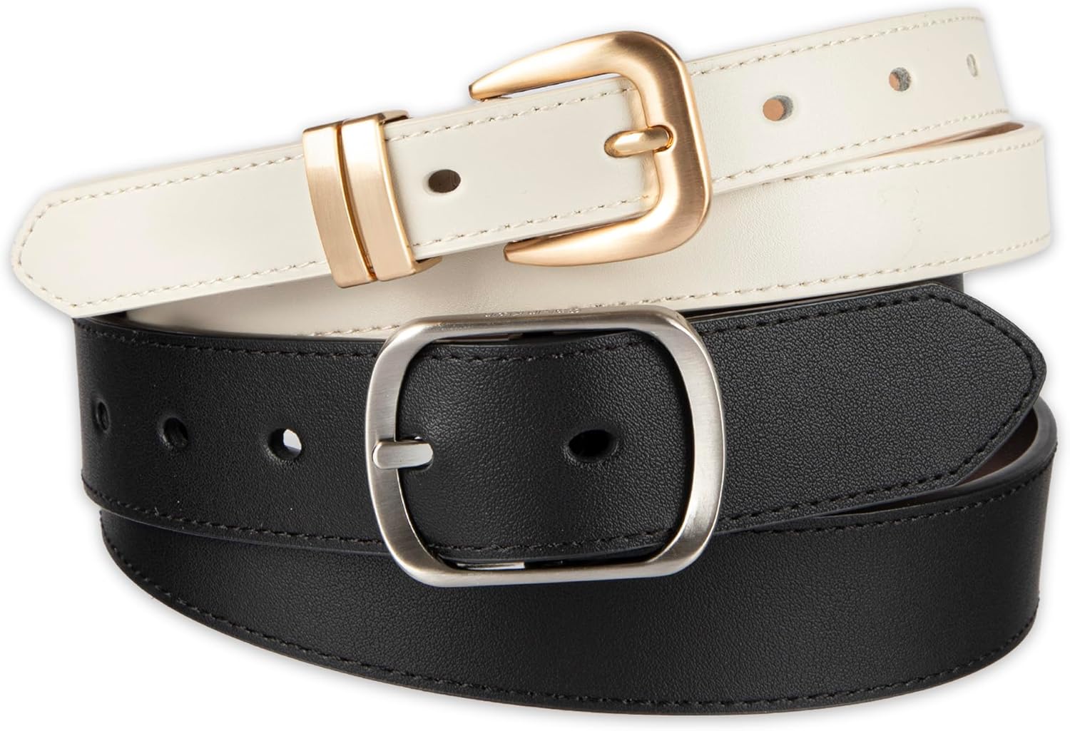 Calvin Klein womens 2-pack Slim Width Fashion Belt Set for Jeans, Dresses & Casual Wear