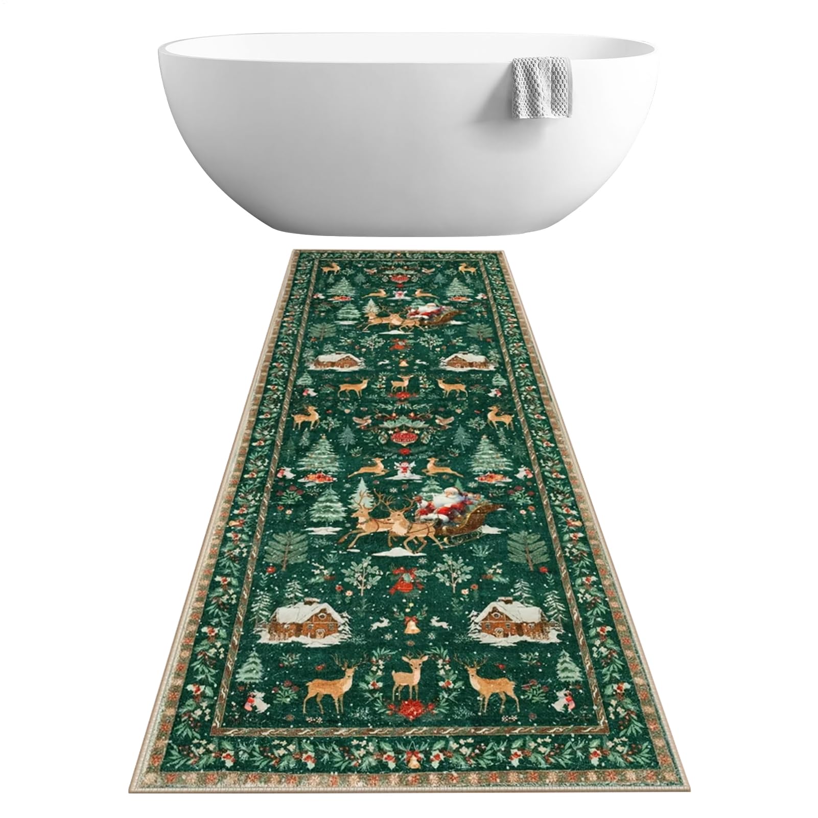Tapis de Noël pour salon en textile doux d'hiver haute densité