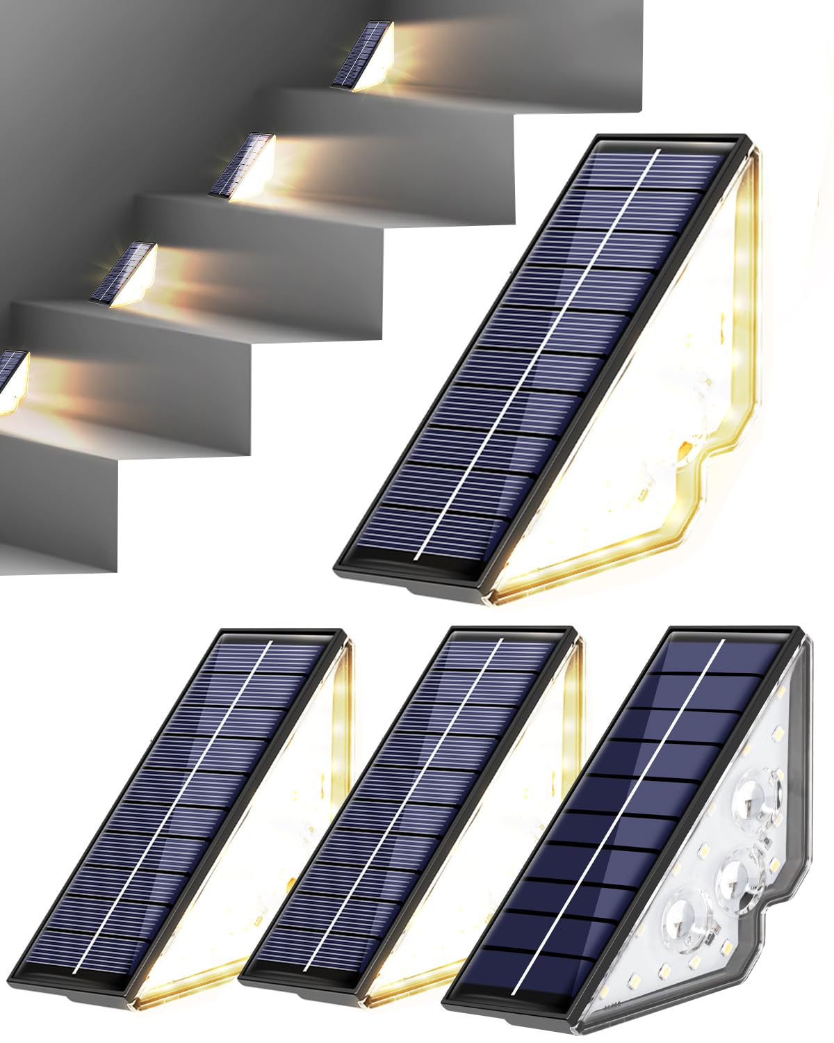 BSTOT Solar Powered Step Lights for Outside Waterproof Led, Deck Outdoor Decor Stair Stairwell Lighting for Front Door, Patio, Back Porch, Ring