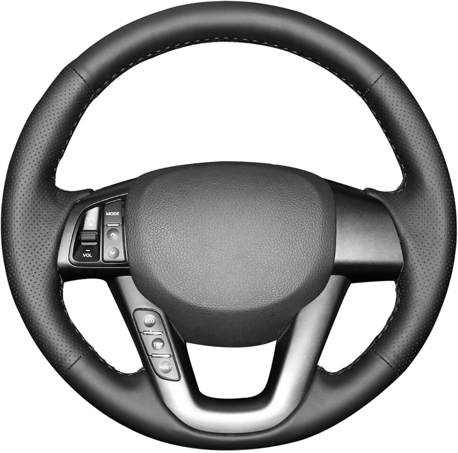 Loncky Custom Fit OEM Hand Stitched Black Genuine Leather Auto Custom Steering Wheel Cover for Kia Optima 2011 2012 2013 Accessories