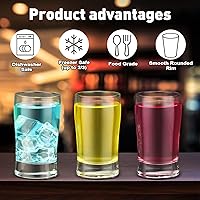 Vista 3 de Bokon 12 vasos de cerveza, vasos pequeños de jugo, vasos de té helado, vasos de base pesada, vasos de vidrio transparente a granel para agua