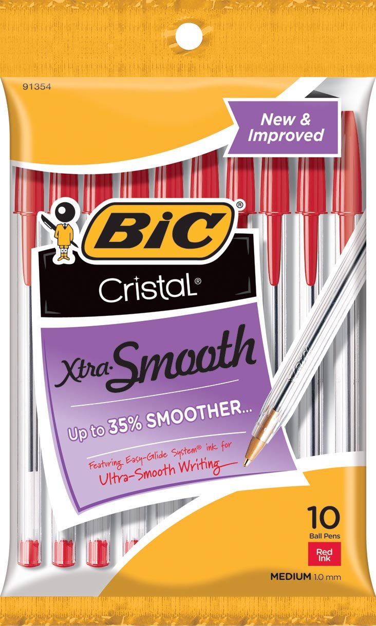 BIC Cristal Stic Ball Pen, Medium Point (1.0 mm), Red, 120 Pens by BIC Corporation