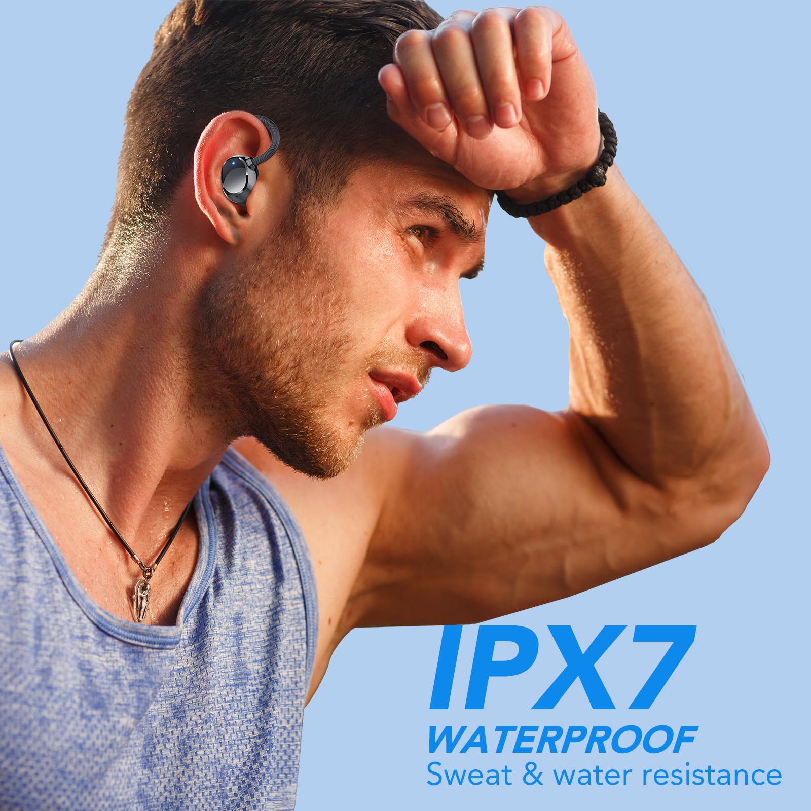 Auricolari Open Ear, Cuffie Bluetooth Sport 5.4 con Stereo Bassi Pressanti, 4 HD Mics, Impermeabile IP7, 48 Ore, Controllo Tattile, Auricolari Auricolari Open Ear, Cuffie Bluetooth Sport 5.4 con Stereo Bassi Pressanti, 4 HD Mics, Impermeabile IP7, 48 Ore, Controllo Tattile, Auricolari