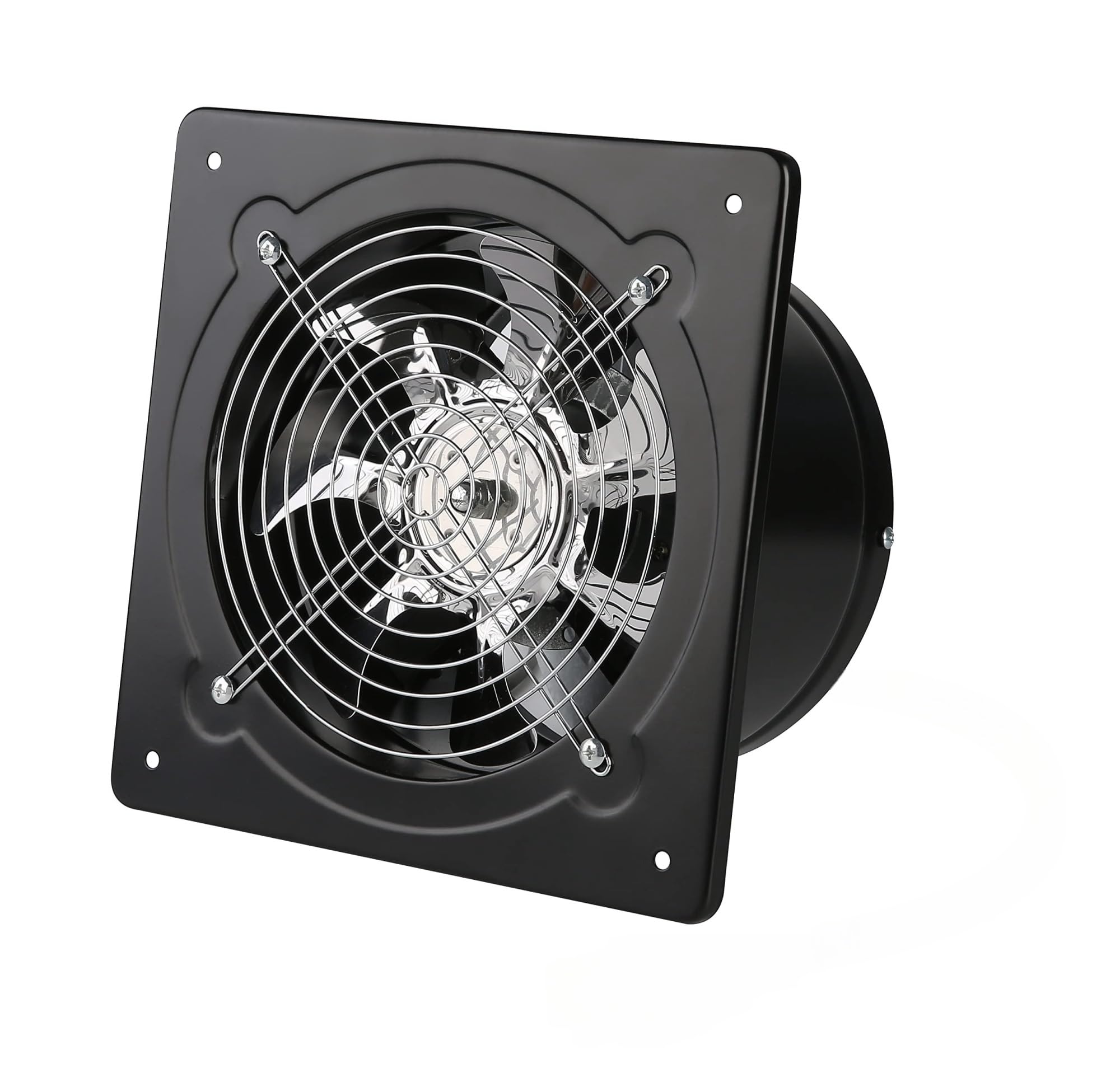 THE WHITE SHOP Exhaust Fan Through-wall installation Ventilation Fan Exhaust Smoke Fan Ventilation with Power Cord for Kitchen,Bathroom,laundry room,Toilets,Garage (Black (Size : 8IN)