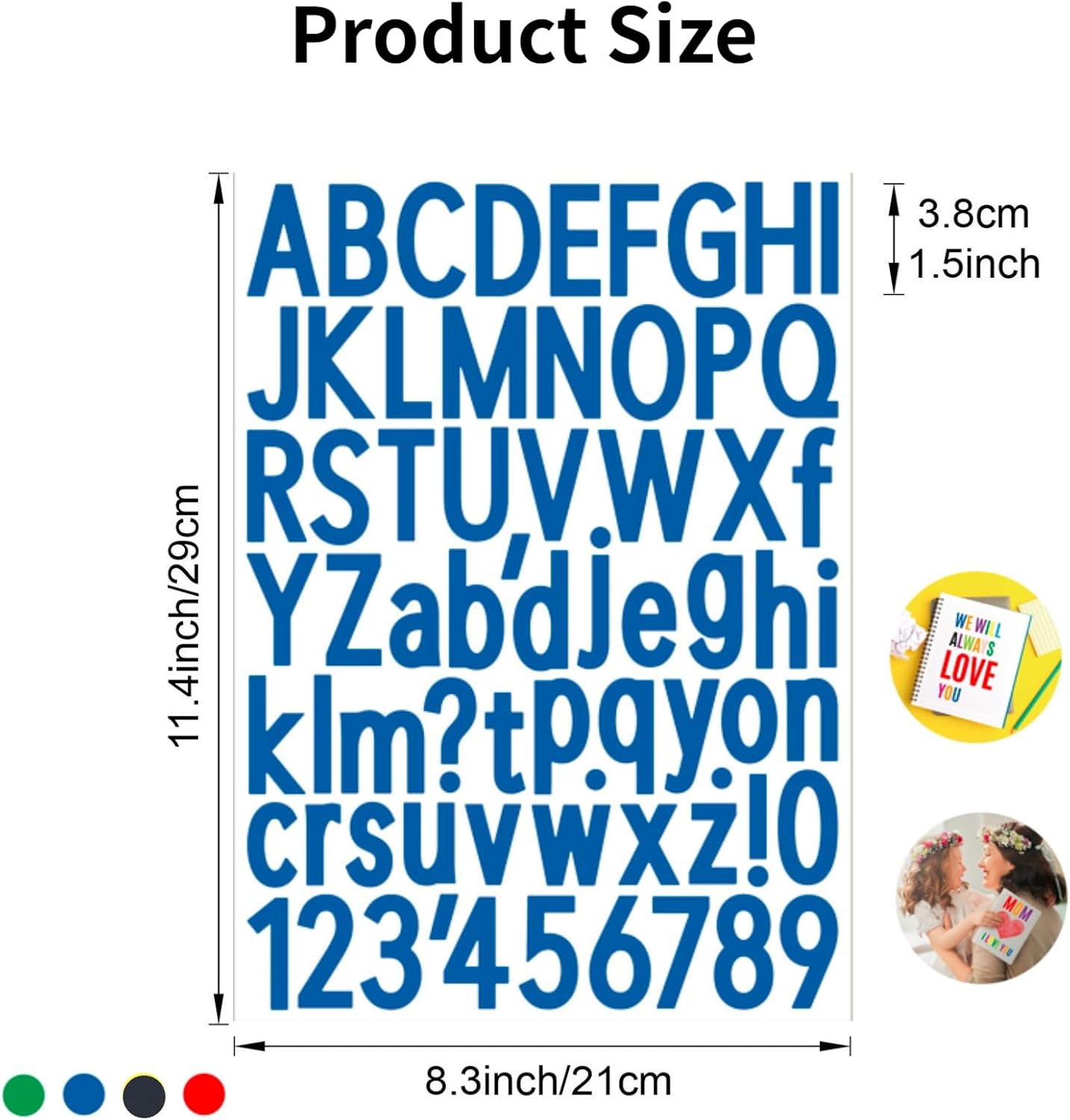 10 Sheets Letter Stickers, Alphabet & Number Stickers, 1.5 inch Vinyl Self-Adhesive, Mailbox Numbers, Cup Labels, Holiday Party Decoration(Blue, 1.5 inch)