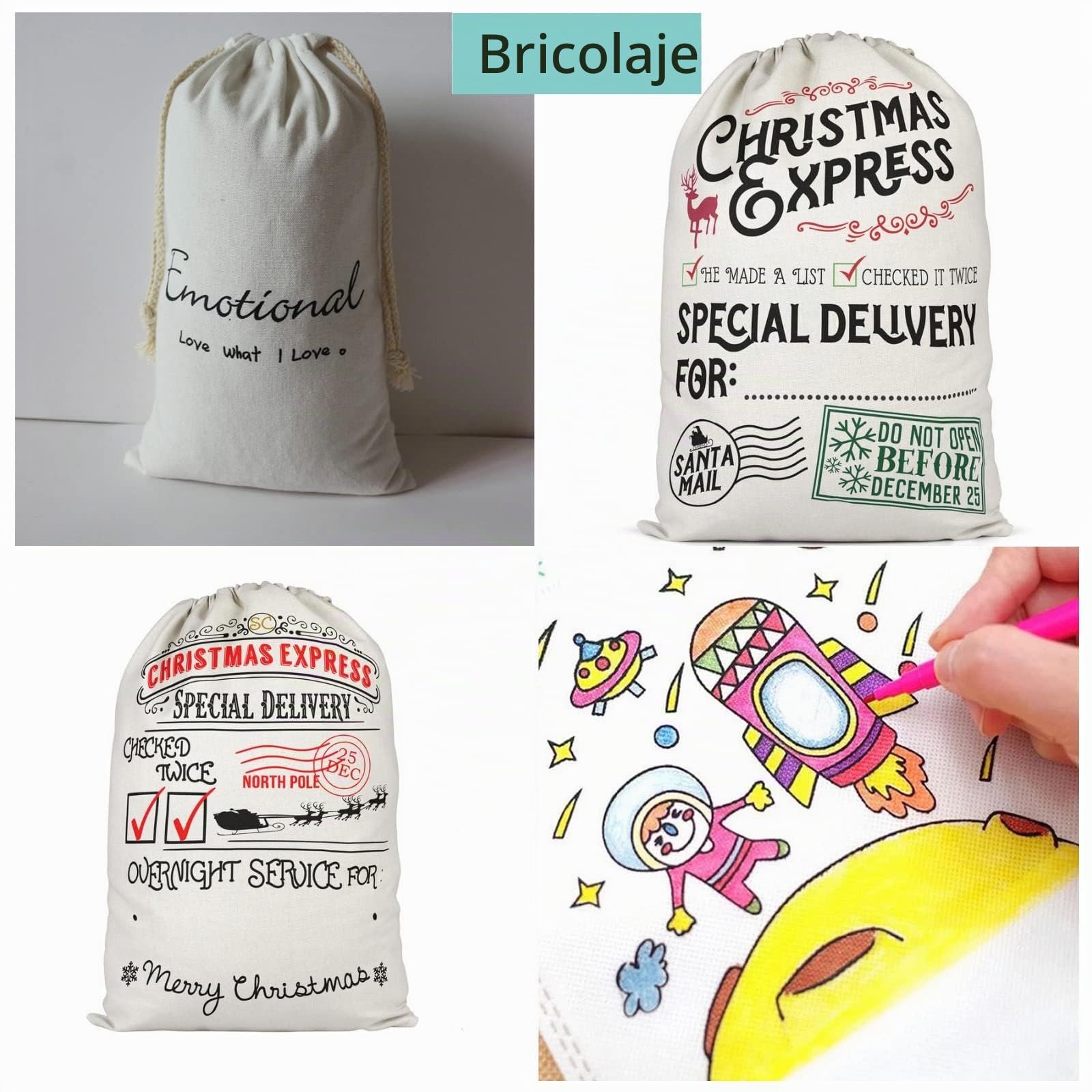 6 Piezas Bolsas Algodon con Cordon(11.8 * 15.7inch) | Bolsas Reutilizable, Bolsas de Lona Con Cordon de Algodon para El hogar, Bolsa de Regalo, Sin Impresion, Ideal para Pintar