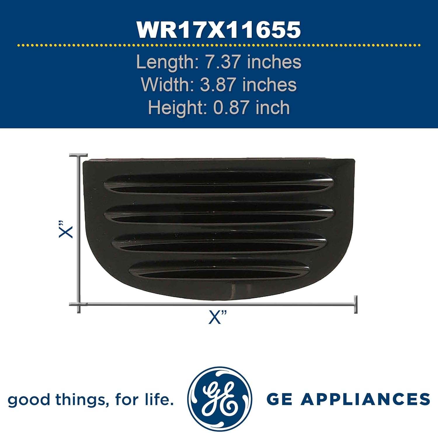 GE WR17X11655 Genuine OEM Dispenser Drip Tray (Black) for GE Refrigerators