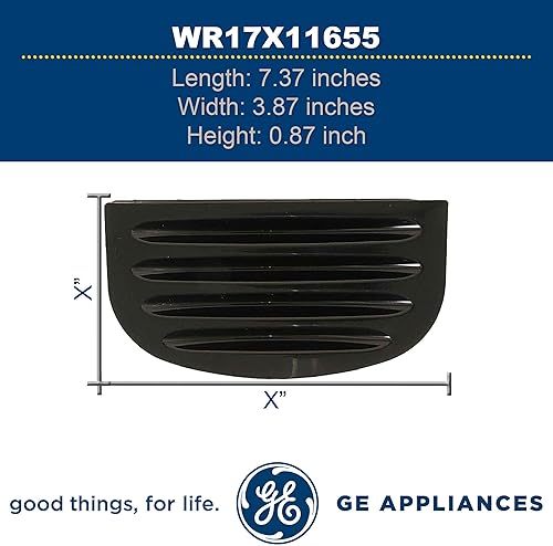 Miniatura 5 de GE WR17X11655 Bandeja de goteo dispensadora original OEM (negro) para refrigeradores GE