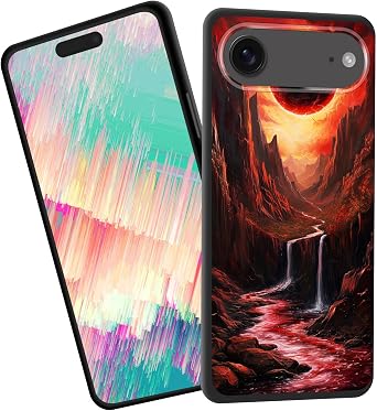 for iPhone Air Case,Slim Shockproof TPU Soft Rubber Silicone Cover Phone Case for iPhone Air,Magic Red Moon Valley